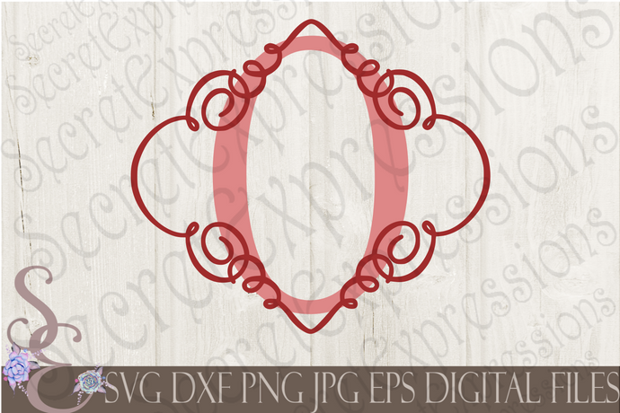 Letter O Initial Swirl Border Monogram Svg, Digital File, SVG, DXF, EPS, Png, Jpg, Cricut, Silhouette, Print File