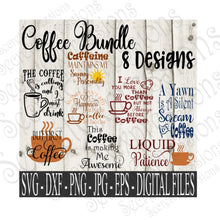 Coffee SVG Bundle, Pet Digital File, SVG, DXF, EPS, Png, Jpg, Cricut, Silhouette, Print File