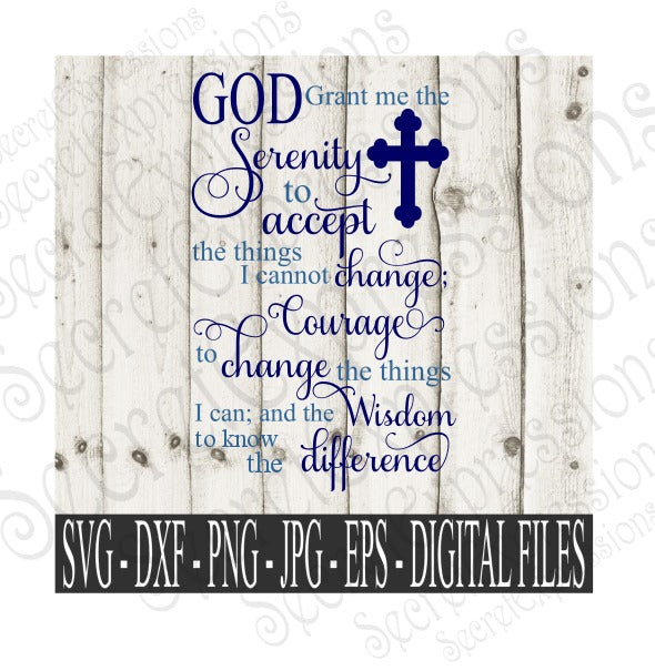 Serenity Prayer Svg, Religious bible verse, 2 Timothy 4:17 Digital File, SVG, DXF, EPS, Png, Jpg, Cricut, Silhouette, Print File