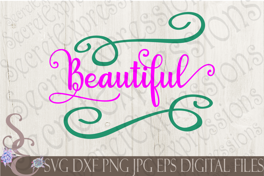 Beautiful Svg, Digital File, SVG, DXF, EPS, Png, Jpg, Cricut, Silhouette, Print File