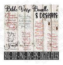 Bible Verse SVG Bundle, Religious Digital File, SVG, DXF, EPS, Png, Jpg, Cricut, Silhouette, Print File