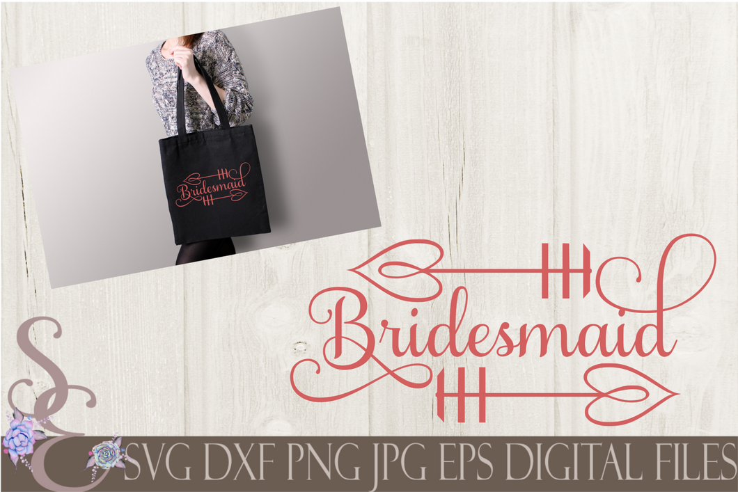 Bridesmaid Svg, Wedding, Digital File, SVG, DXF, EPS, Png, Jpg, Cricut, Silhouette, Print File