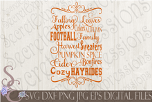 Fall SVG Bundle 9 Designs, Digital File, SVG, DXF, EPS, Png, Jpg, Cricut, Silhouette, Print File