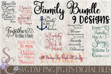 Family SVG Bundle, Religious Digital File, SVG, DXF, EPS, Png, Jpg, Cricut, Silhouette, Print File
