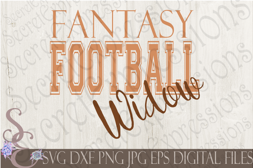 Fantasy Football Widow Svg, Digital File, SVG, DXF, EPS, Png, Jpg, Cricut, Silhouette, Print File