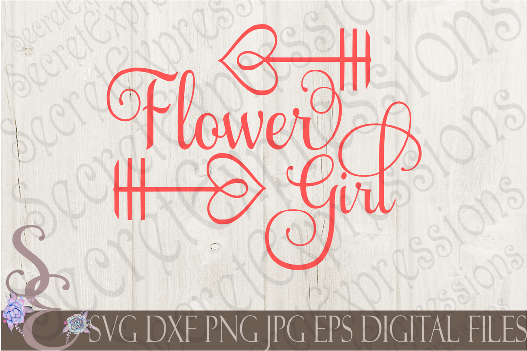 Flower Girl Svg, Wedding, Digital File, SVG, DXF, EPS, Png, Jpg, Cricut, Silhouette, Print File