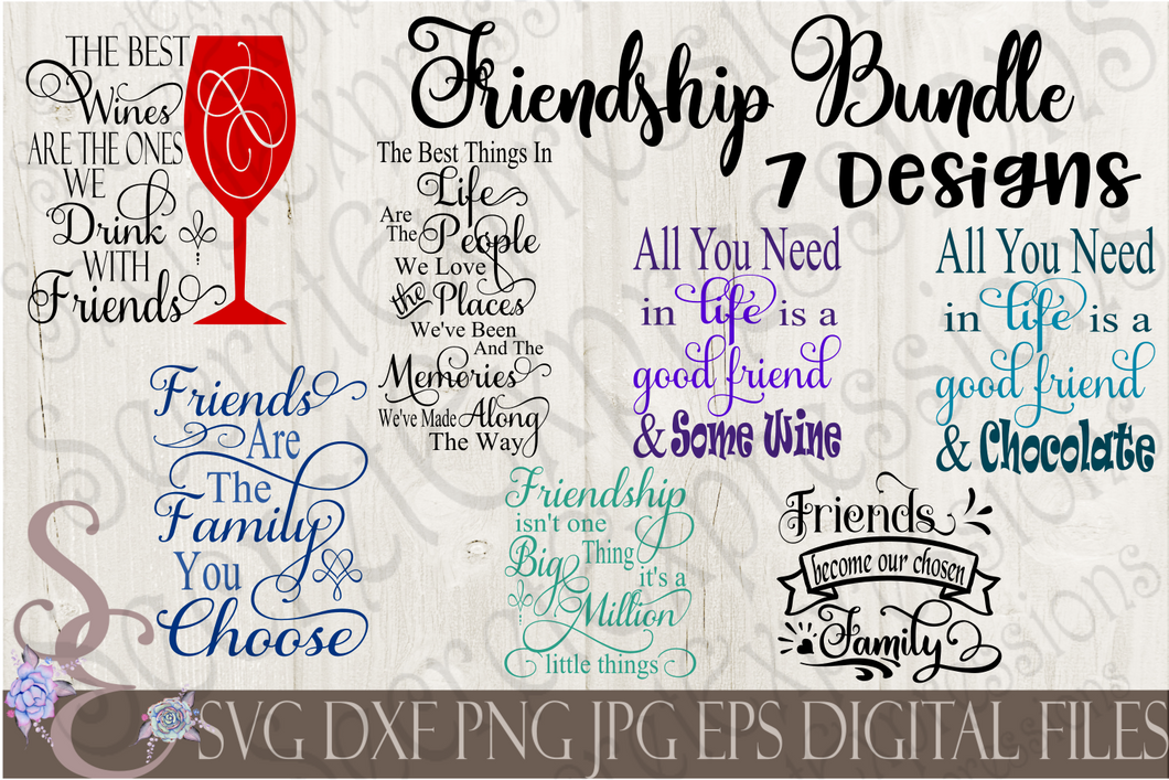 Friendship Friend SVG Bundle, Religious Digital File, SVG, DXF, EPS, Png, Jpg, Cricut, Silhouette, Print File