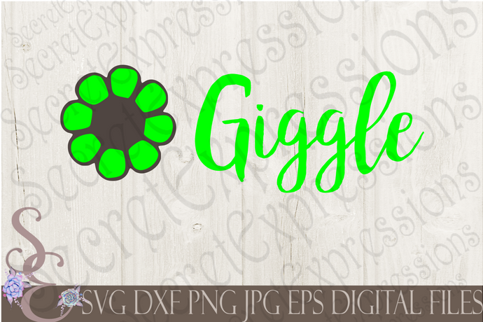 Giggle Svg, Digital File, SVG, DXF, EPS, Png, Jpg, Cricut, Silhouette, Print File