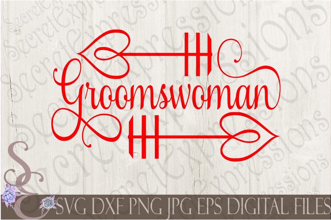 Groomswoman Svg, Wedding, Digital File, SVG, DXF, EPS, Png, Jpg, Cricut, Silhouette, Print File