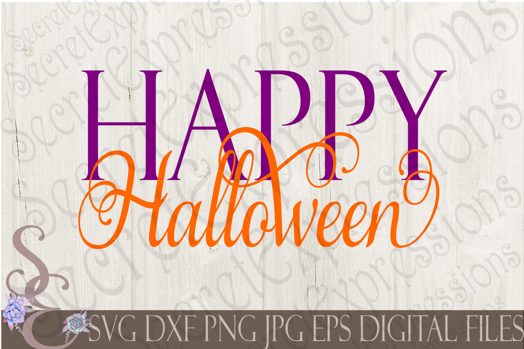 Happy Halloween Svg, Digital File, SVG, DXF, EPS, Png, Jpg, Cricut, Silhouette, Print File
