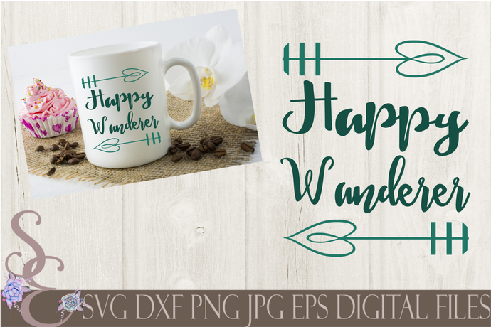 Happy Wanderer Svg, Digital File, SVG, DXF, EPS, Png, Jpg, Cricut, Silhouette, Print File