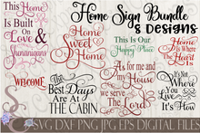 Home Sign SVG Bundle, Religious Digital File, SVG, DXF, EPS, Png, Jpg, Cricut, Silhouette, Print File