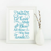 In our home let love abide Svg, Digital File, SVG, DXF, EPS, Png, Jpg, Cricut, Silhouette, Print File