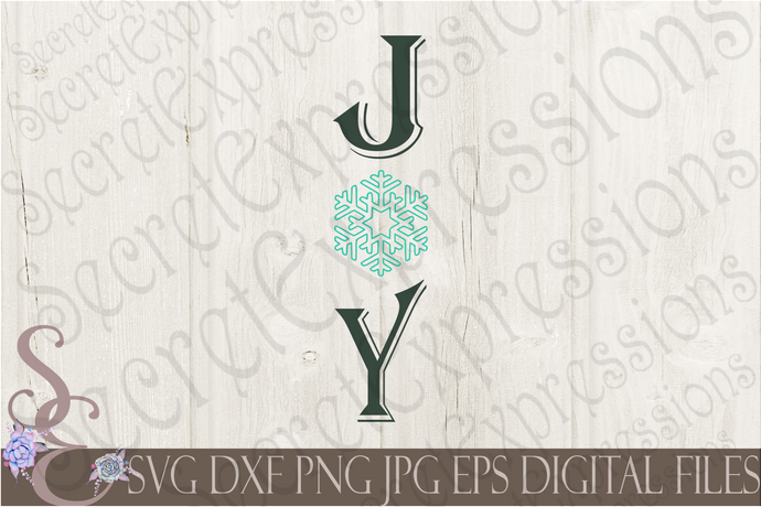 Joy Svg, Christmas Digital File, SVG, DXF, EPS, Png, Jpg, Cricut, Silhouette, Print File