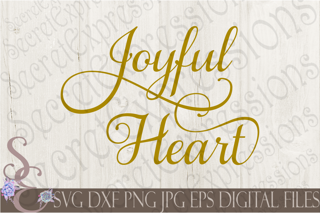 Joyful Heart Svg, Digital File, SVG, DXF, EPS, Png, Jpg, Cricut, Silhouette, Print File