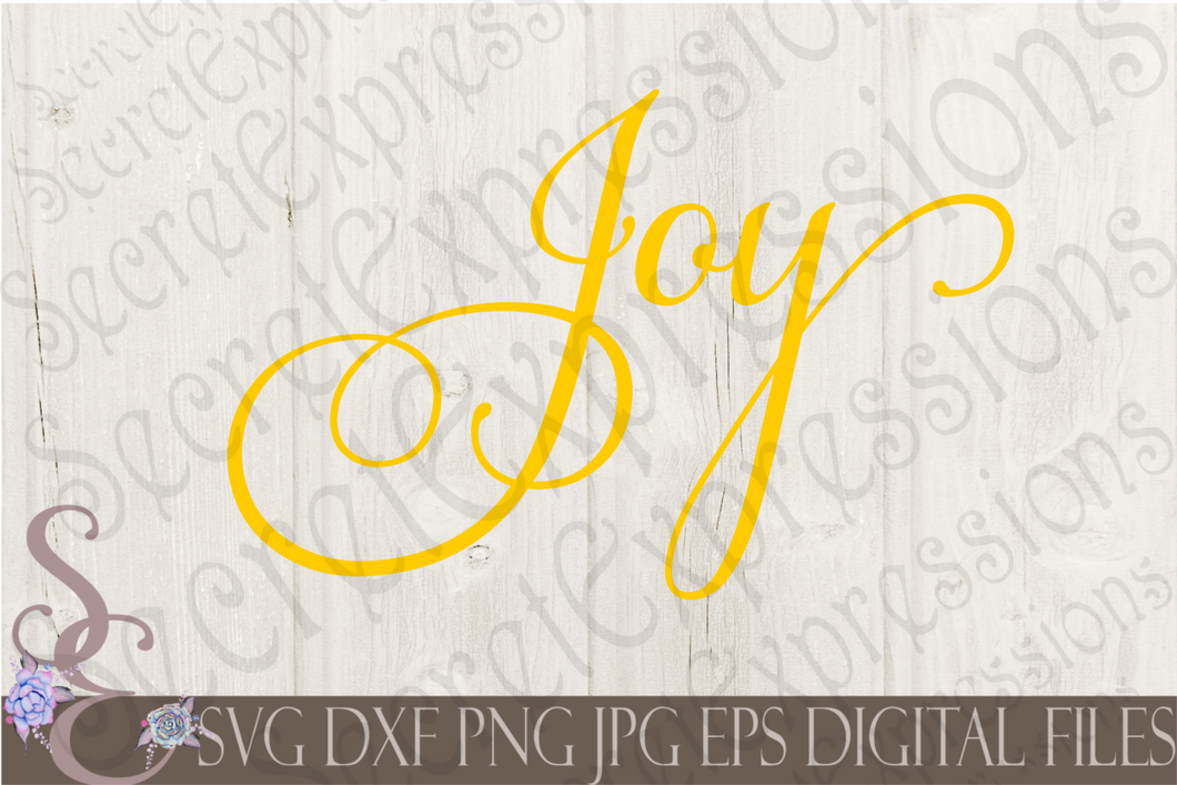 Joy Svg, Digital File, SVG, DXF, EPS, Png, Jpg, Cricut, Silhouette, Print File