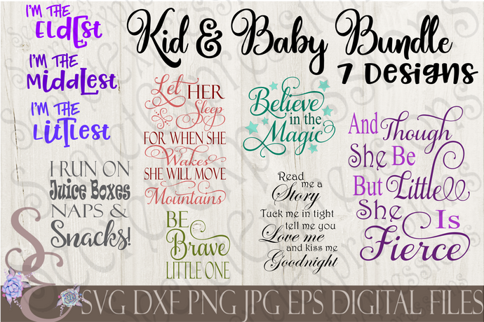 Kid and Baby SVG Bundle, Religious Digital File, SVG, DXF, EPS, Png, Jpg, Cricut, Silhouette, Print File