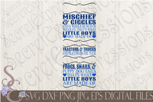 What Little Boys Are Made Of Svg, Digital File, SVG, DXF, EPS, Png, Jpg, Cricut, Silhouette, Print File