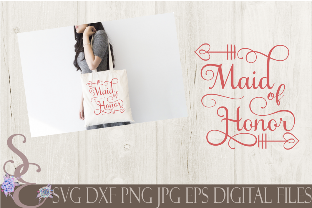 Maid of Honor Svg, Wedding, Digital File, SVG, DXF, EPS, Png, Jpg, Cricut, Silhouette, Print File