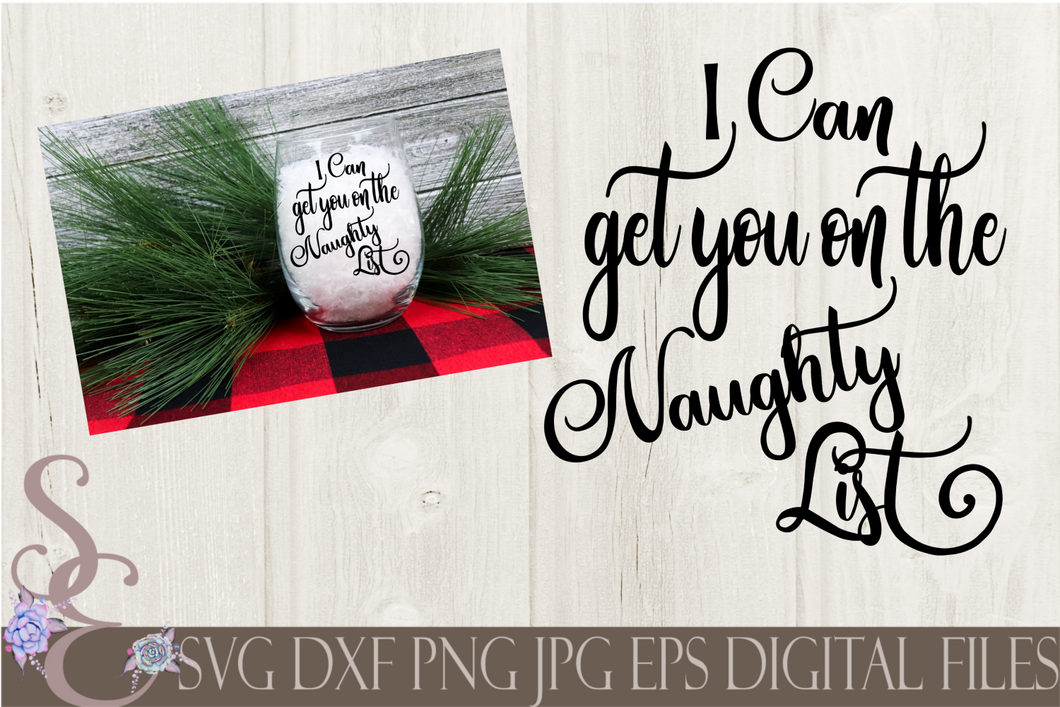 I Can Get You on The Naughty List Svg, Christmas Digital File, SVG, DXF, EPS, Png, Jpg, Cricut, Silhouette, Print File