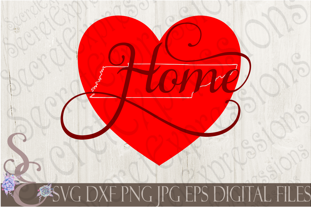 Tennessee Home Svg, Digital File, SVG, DXF, EPS, Png, Jpg, Cricut, Silhouette, Print File