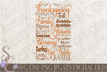 Thanksgiving SVG Bundle, 8 Digital File, SVG, DXF, EPS, Png, Jpg, Cricut, Silhouette, Print File