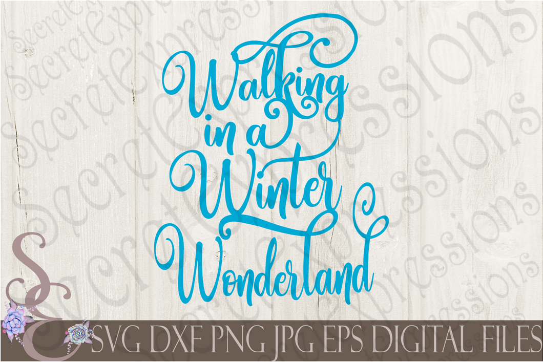 Walking in Winter Wonderland Svg, Christmas Digital File, SVG, DXF, EPS, Png, Jpg, Cricut, Silhouette, Print File