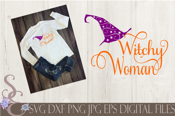 Witchy Woman SVG, Digital File, SVG, DXF, EPS, Png, Jpg, Cricut, Silhouette, Print File